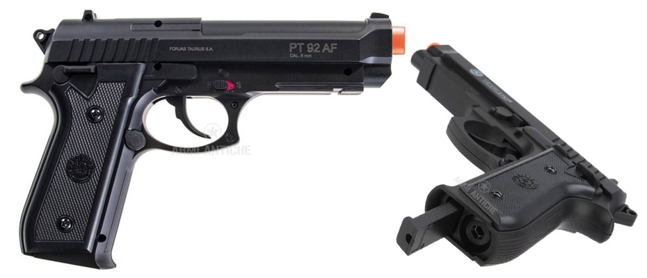 Pistola Softair PT92 a CO2 – Fissa – Nera – 15 BBs – Taurus by CyberGun (210308)