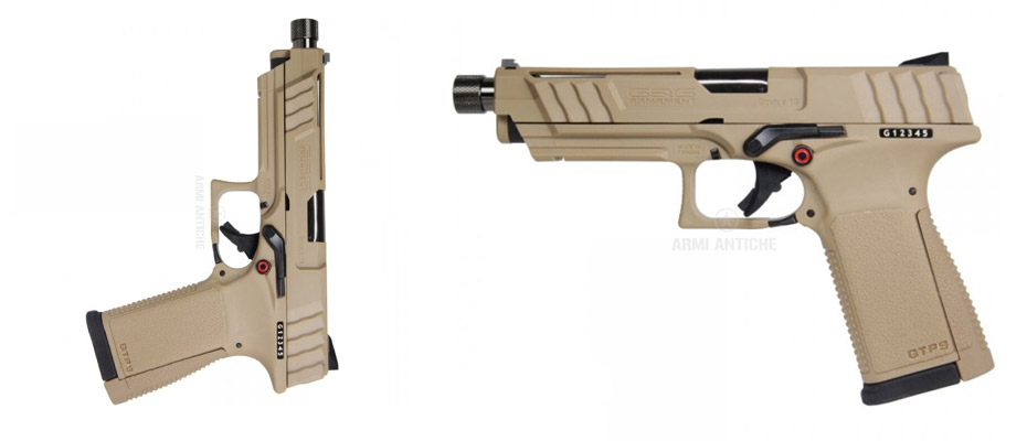 Pistola softair scarrellante a gas GTP 9 colore desert-tan marca G&G 